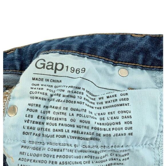 Gap 1969 Jeans Womens Sz 26 Straight Leg Whiskers Medium Wash Perfect Boot Denim - Picture 11 of 12